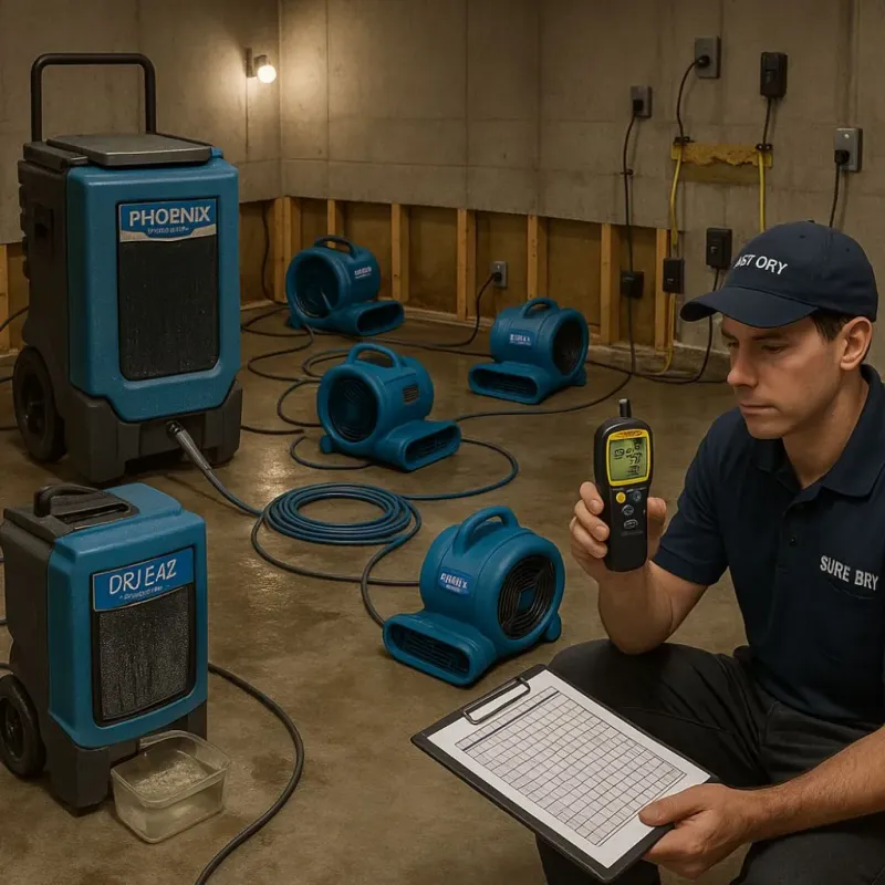 Structural Drying and Dehumidification process in Willcox, AZ